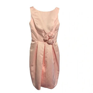 NWT Milanoo Pink Sleeveless Dress Satin Flower Waist Detail